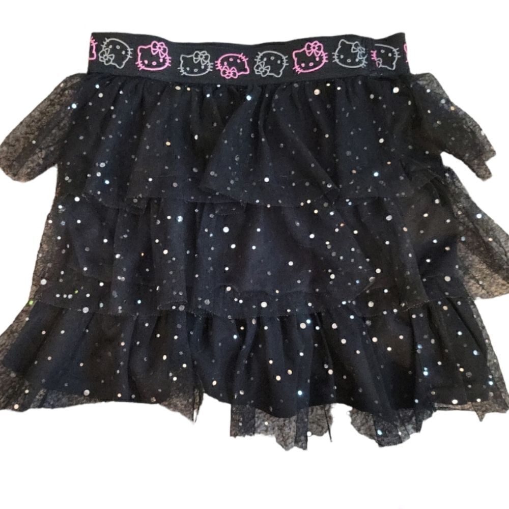 EC HELLO KITTY SPARKILY RUFFELED SKIRT SZ. 10/12